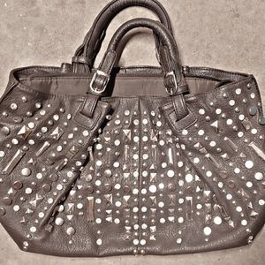 Brown Studded Handbag, New w/o tags rhinestone